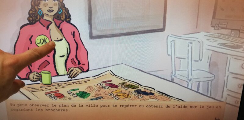 Photographie d'un écran montrant l'interaction sur l'application numérique Xperium