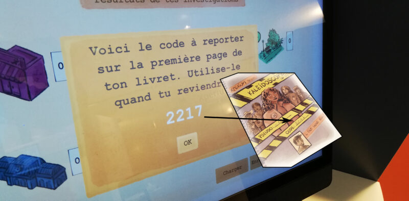 Photographie d'un écran montrant la fenêtre de code de l'application numérique Xperium