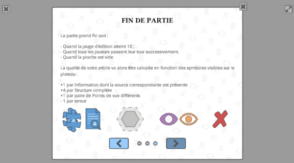 capture d'écran des règles de jeu sur le portage numérique de Wikeys.