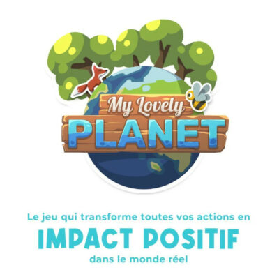 Logo et phrase d'accroche du jeu vidéo mobile My Lovely Planet.